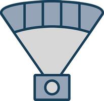 Paragliding Line Filled Grey Icon vector