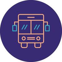 Bus Line Two Color Circle Icon vector