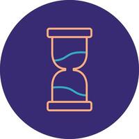 Sandglass Line Two Color Circle Icon vector