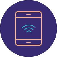 Smartphone Line Two Color Circle Icon vector