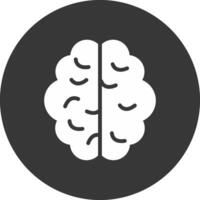 Brain Glyph Inverted Icon vector