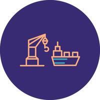 Harbor Line Two Color Circle Icon vector