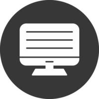 Computer Glyph Inverted Icon vector