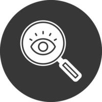 Magnifying Glass Glyph Inverted Icon vector
