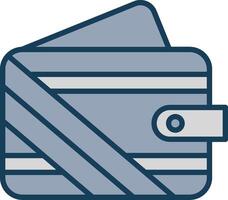 Wallet Line Filled Grey Icon vector