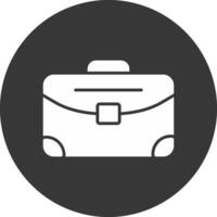 icono de glifo de bolsa invertido vector