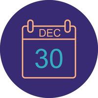 December Line Two Color Circle Icon vector