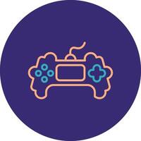 Game Line Two Color Circle Icon vector