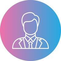 Business Man Line Gradient Circle Icon vector