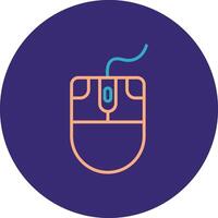 Mouse Line Two Color Circle Icon vector