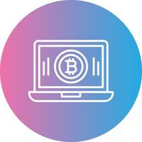 Bitcoin Mining Line Gradient Circle Icon vector