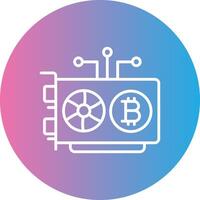 Mining Rig Line Gradient Circle Icon vector