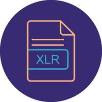 XLR File Format Line Two Color Circle Icon vector