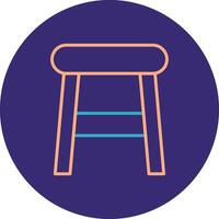 Stool Line Two Color Circle Icon vector