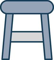 Stool Line Filled Grey Icon vector