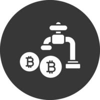 Coin Faucet Glyph Inverted Icon vector