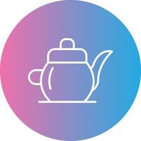 Tea Pot Line Gradient Circle Icon vector