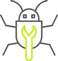 Bug Fixing Line Two Color Icon vector