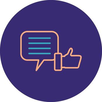 Feed Back Line Two Color Circle Icon vector