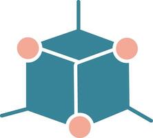 3d Modeling Glyph Two Color Icon vector