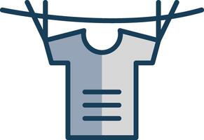 camisa línea lleno gris icono vector