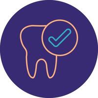 Tooth Line Two Color Circle Icon vector