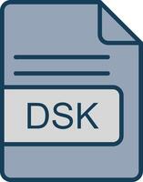 DSK File Format Line Filled Grey Icon vector