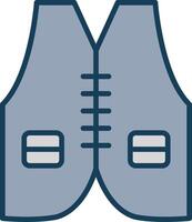 Vest Line Filled Grey Icon vector