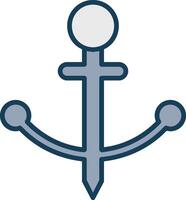 Anchor Line Filled Grey Icon vector