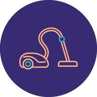 Vacuum Cleaner Line Two Color Circle Icon vector