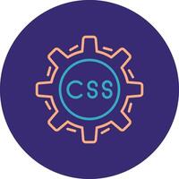 Css Coding Line Two Color Circle Icon vector