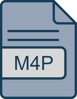 M4P File Format Line Filled Grey Icon vector