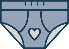 Underwear Line Filled Grey Icon vector