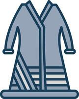 Bathrobe Line Filled Grey Icon vector