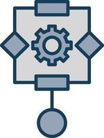 Algorithm Line Filled Grey Icon vector