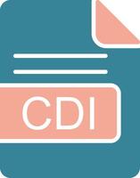 cdi archivo formato glifo dos color icono vector