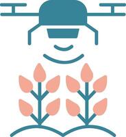 Agricultural Drones Glyph Two Color Icon vector