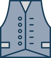 Vest Line Filled Grey Icon vector