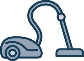 Vacuum Cleaner Line Filled Grey Icon vector