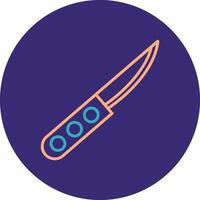 cuchillo línea dos color circulo icono vector