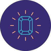 Gem Line Two Color Circle Icon vector