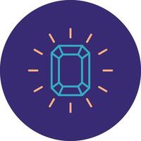 Gem Line Two Color Circle Icon vector