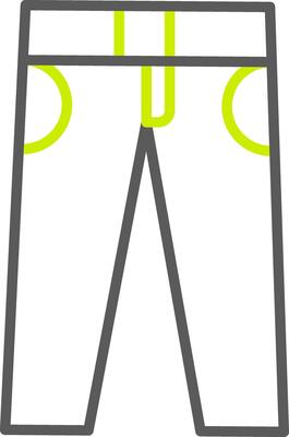 Jeans Line Two Color Icon
