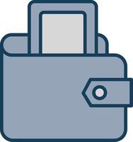 Digital Wallet Line Filled Grey Icon vector