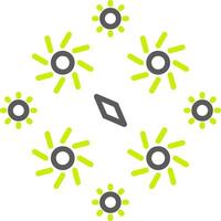 Firework Line Two Color Icon vector