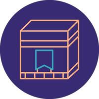 Kaaba Line Two Color Circle Icon vector