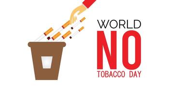 World No Tobacco Day observed every year in May. Template for background, banner, card, poster with text inscription. vector