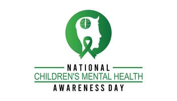 National Children's Mental health awareness day observed every year in May. Template for background, banner, card, poster with text inscription. vector