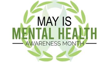 Mental Health Awareness Month observed every year in May. Template for background, banner, card, poster with text inscription. vector