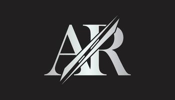 ar letter logo design template elements. ar letter logo design. vector